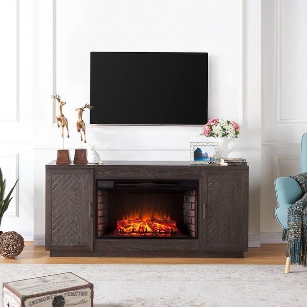 Shop Strick Bolton Espresso 33 Inch Electric Fireplace Tv Stand Overstock 20882022