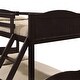 preview thumbnail 3 of 7, Twin over Full Bunk Bed with Camelback Headboard & Guardrails, Espresso
