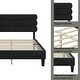 preview thumbnail 4 of 7, DARK GREY Queen Size Platform Bed w/ Upholstered Headboard for Kids Teens Adults