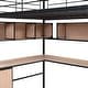 preview thumbnail 10 of 26, Minimalist Style Full Size Metal Loft Kids Bed with Bookcase,Desk,Ladder,Guardrail and Cabinet