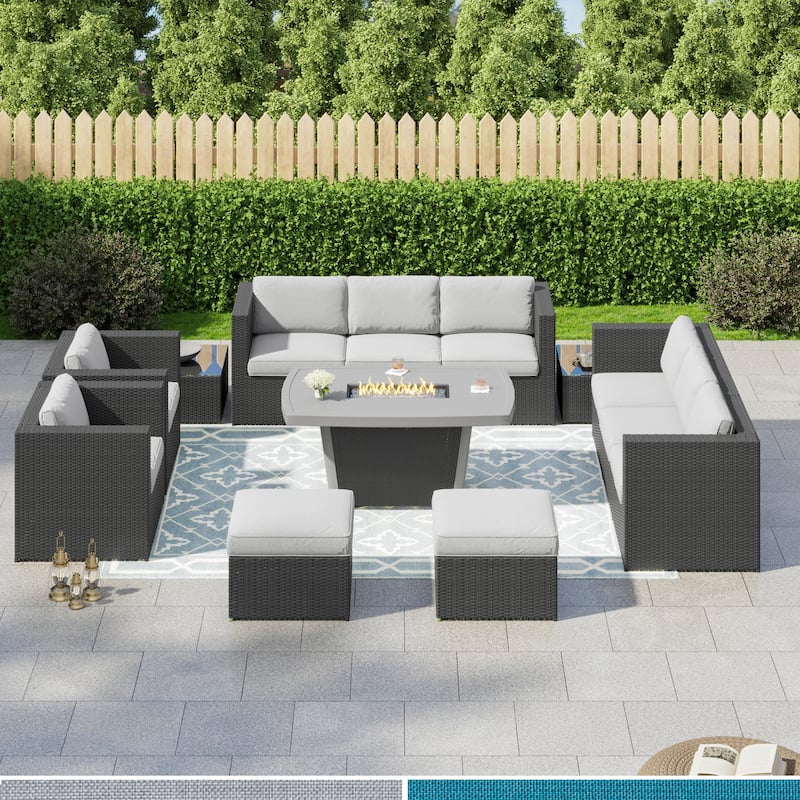 Corvus Xavier 13-piece Sectional Wicker Patio Sofa Set