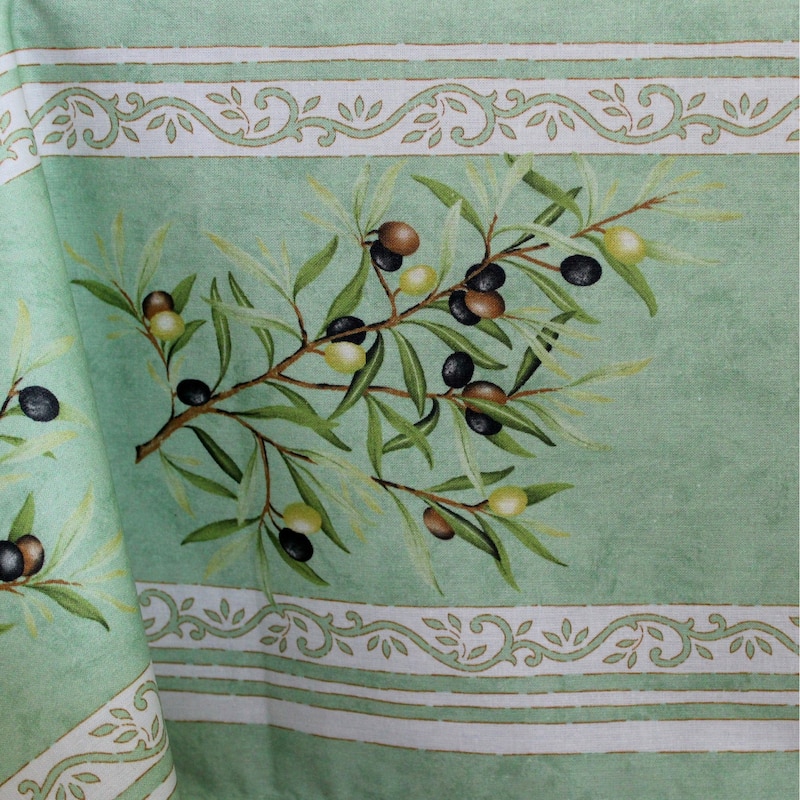 Wipeable Spill Resistant Provencal Cotton Cannes Collection Tablecloth
