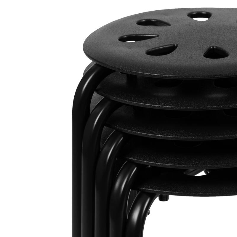 Plastic Nesting Stack Stools - School/Office/Home, 17.5"Height (5 Pack) - 16.5"D x 16.5"W x 17.5"H