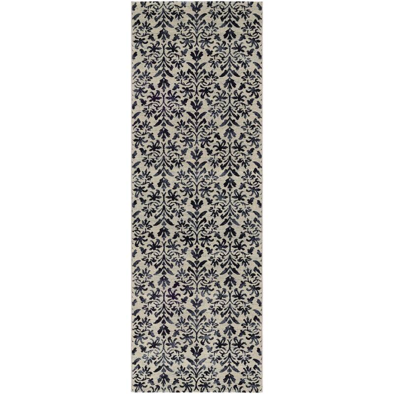 Delta Classic Jacquard Gray-Black Area Rug - 2'7" x 7'10" Runner