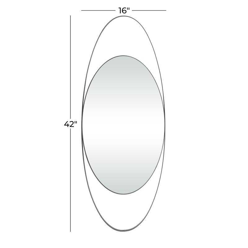 Metal Oval Wall Mirror - Black - CosmoLiving by Cosmopolitan