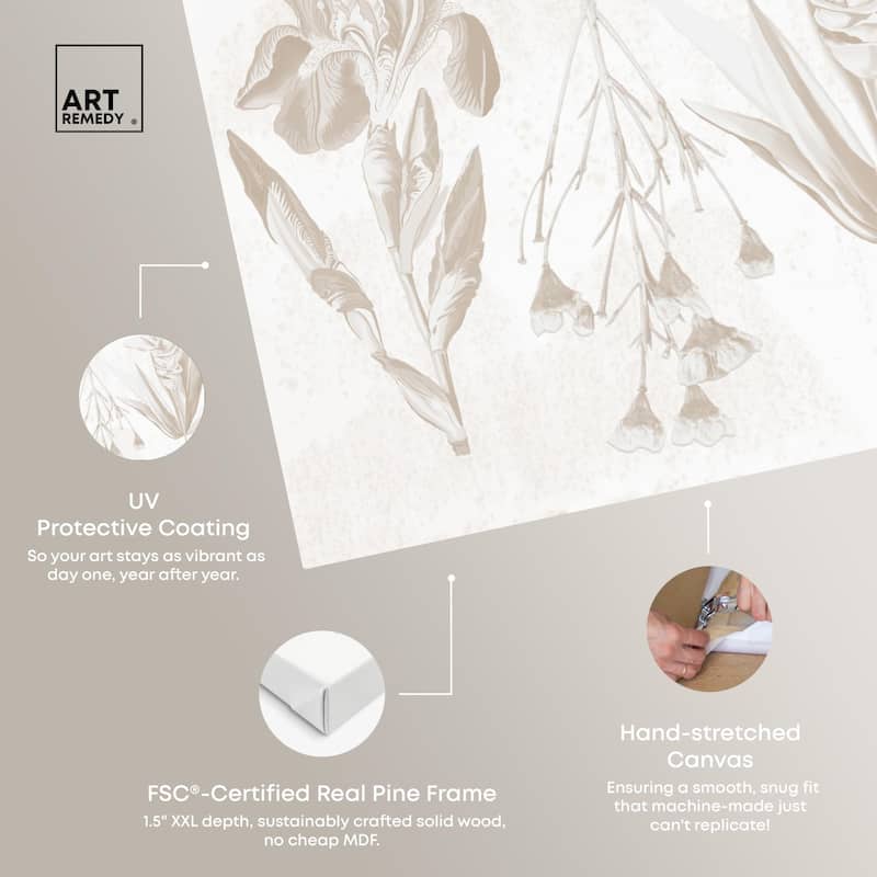 White Pressed Flora Canvas by Art Remedy, Gallery Wrapped