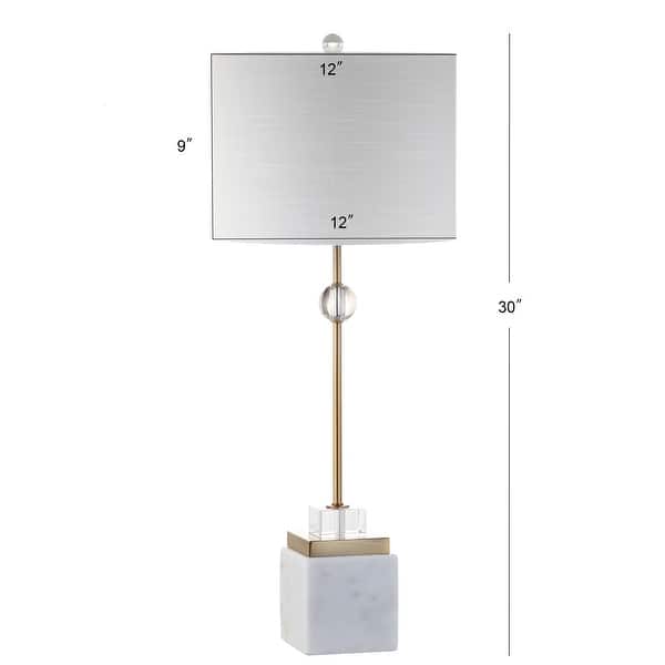 Jeffrey 30" Marble/Crystal LED Table Lamp, Brass (Set of 2) by JONATHAN Y