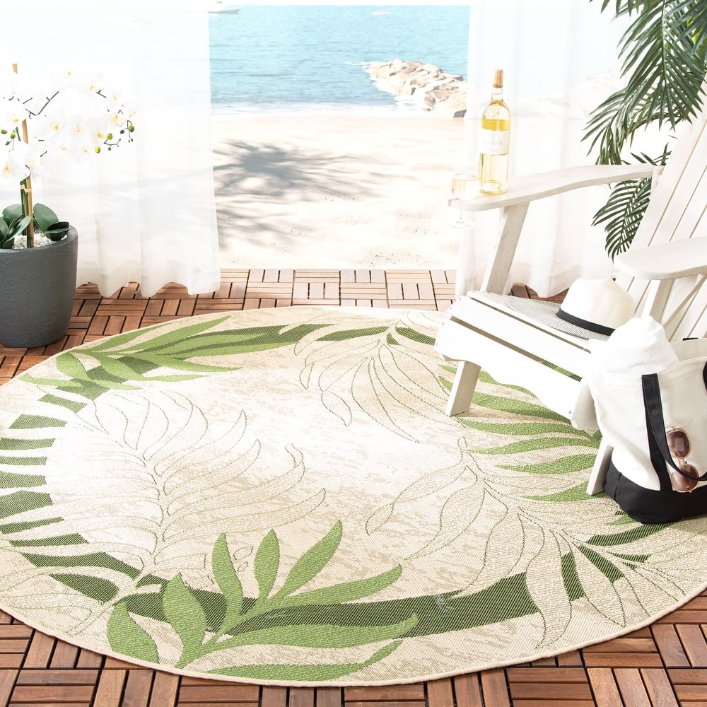 SAFAVIEH Courtyard Idun Botanical Indoor/ Outdoor Waterproof Patio Backyard Rug