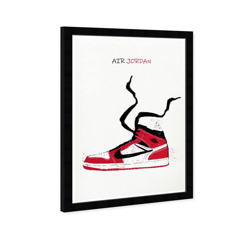 Wynwood Studio Prints Fashion and Glam Air jordan Drawing I Red and Modern & Contemporary Wall Art Canvas Print