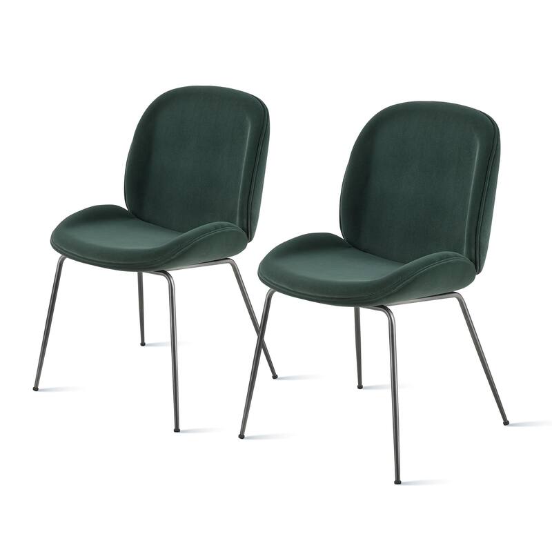 NPD Furniture Lucy Velvet Fabric Chair (Set of 2)
