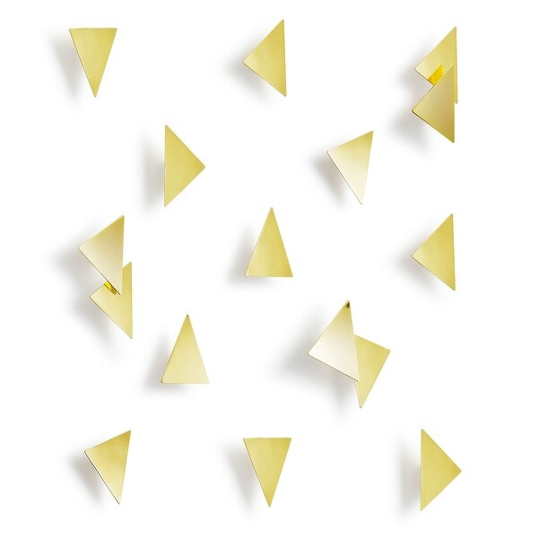 Umbra 1004369 Set of 16 Confetti Steel Triangular Wall Decals by Laura Carwardine - Brass