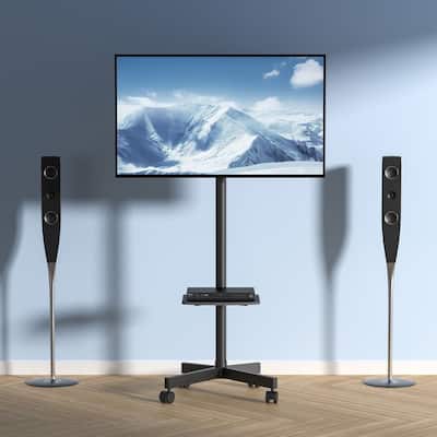 60" TV Stand Mount Swivel Universal / Mobile Floor Adjustable Height - 42 inches