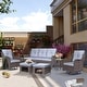 preview thumbnail 61 of 78, High Back Brown Wicker Outdoor Patio Conversation Sets with Swivel Chairs