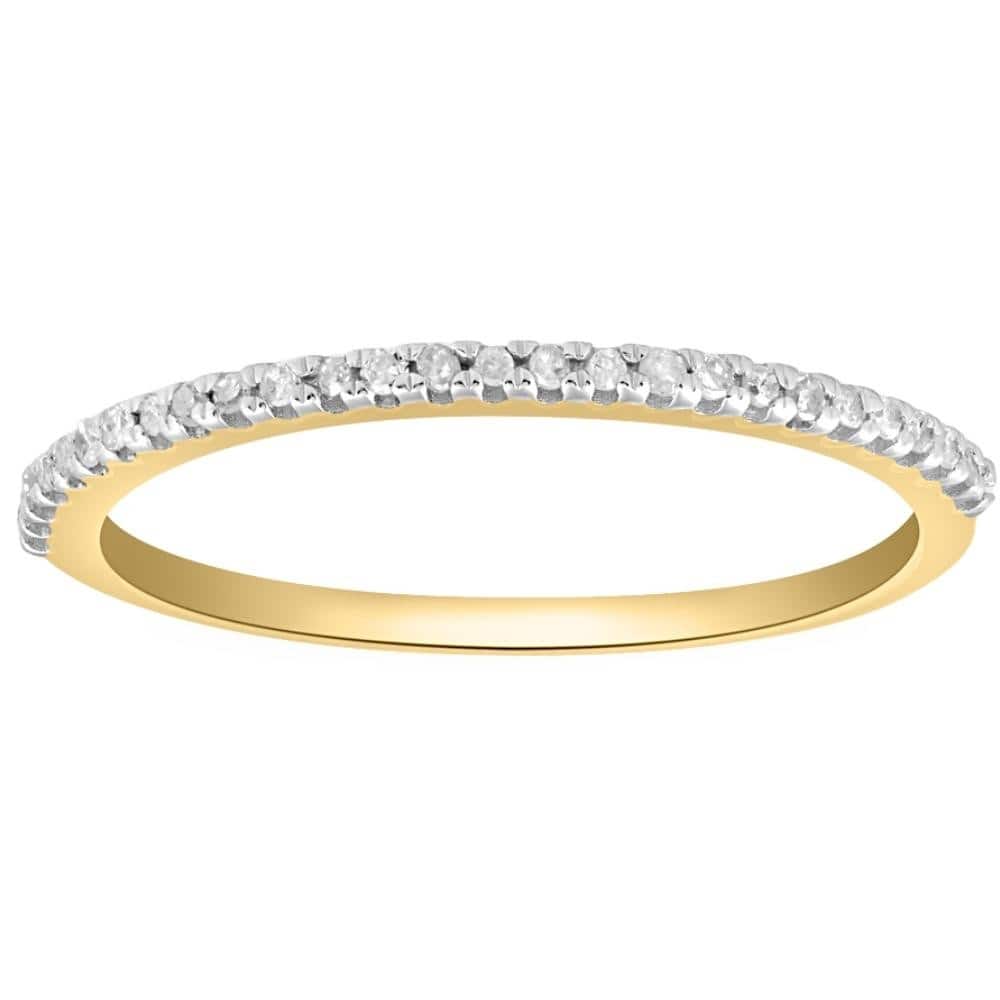 Bliss Diamond Diamond Wedding Ring Yellow Gold Stackable Anniversary Band