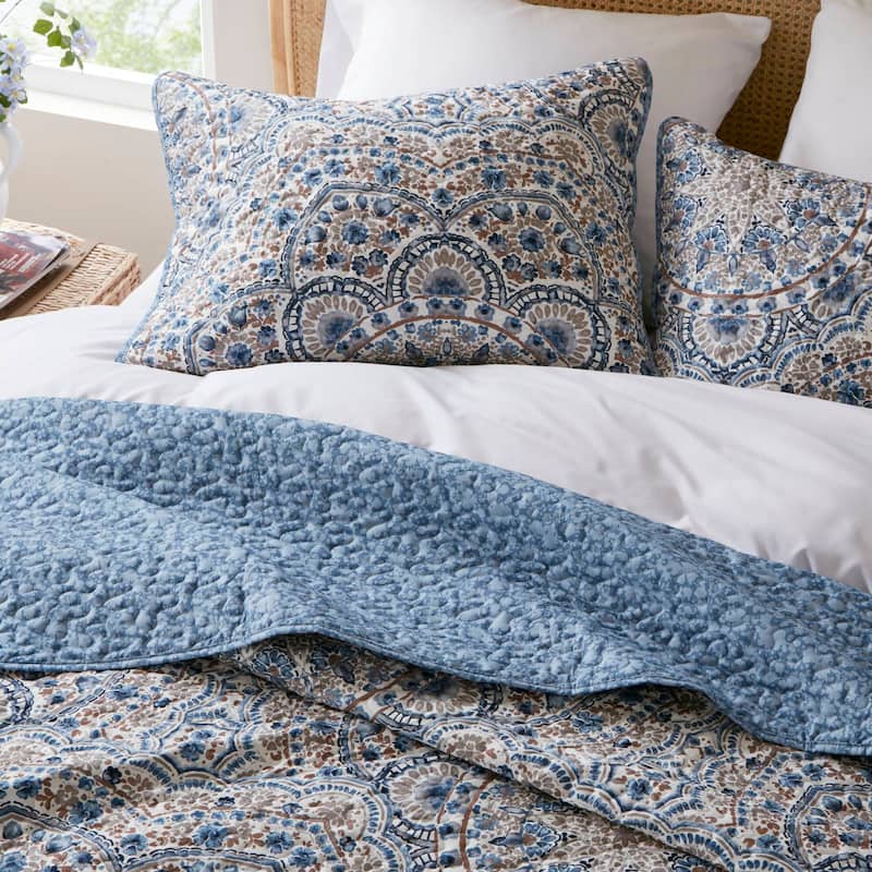 Chelsea Square Valerie Boho Floral Reversible Quilt