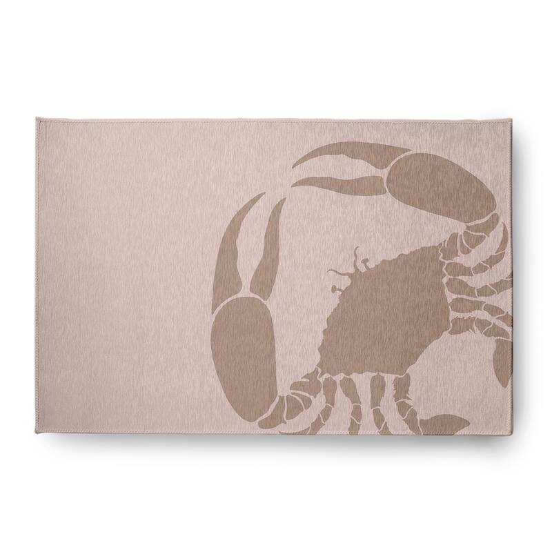 Crab Dip Nautical Chenille Rug - Mauve - 4' x 6'