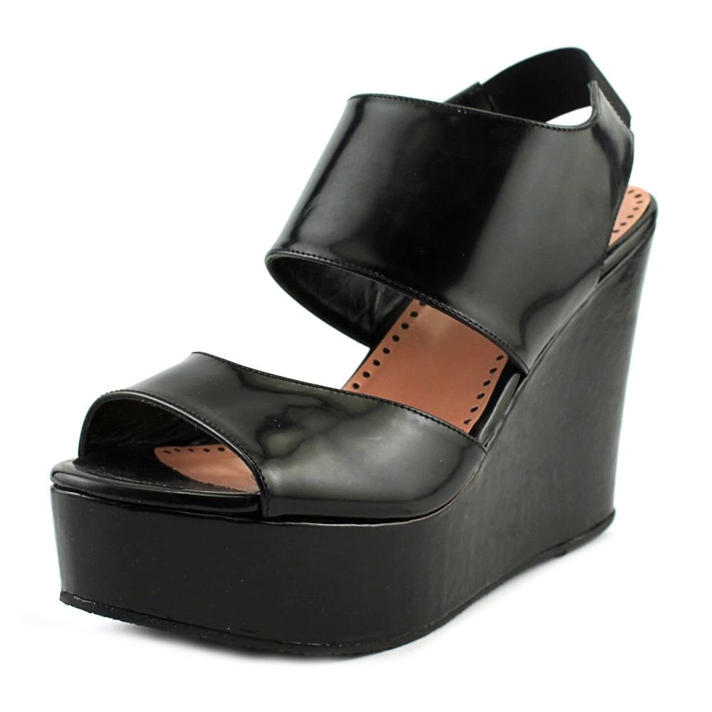 Smart black wedge sandals clearance