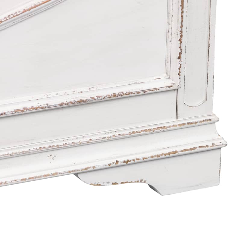 Magnolia Manor Antique White Upholstered Bed