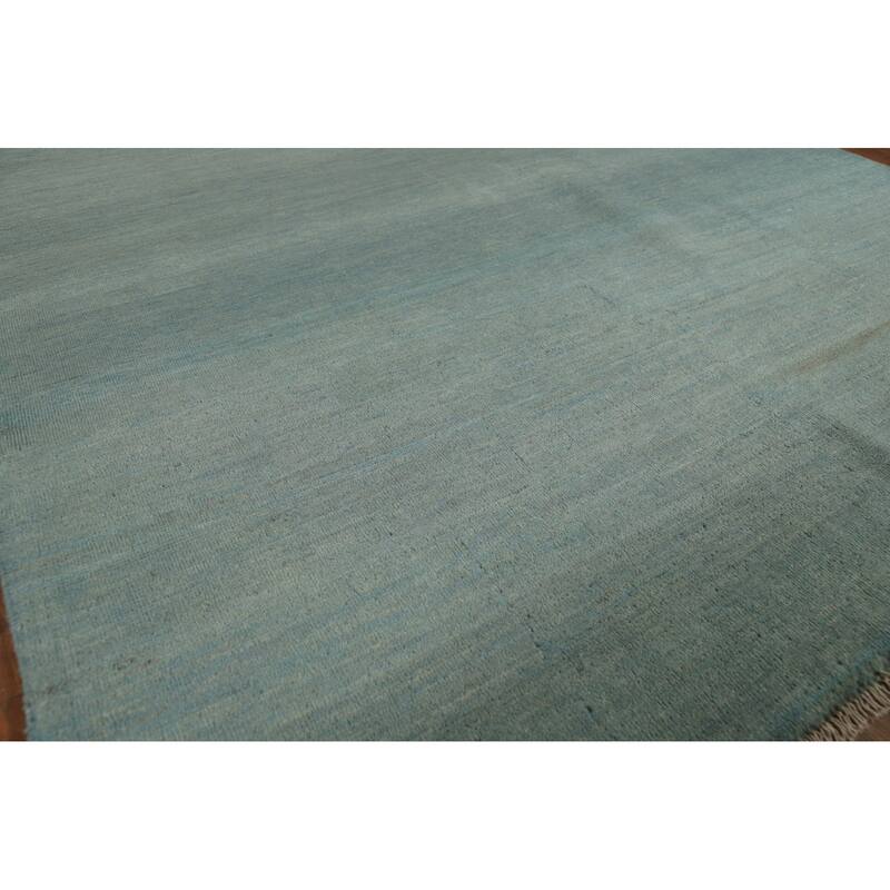 Aqua Blue & Green Modern Gabbeh Oriental Area Rug Handmade Wool Carpet - 4'10" x 6'10"