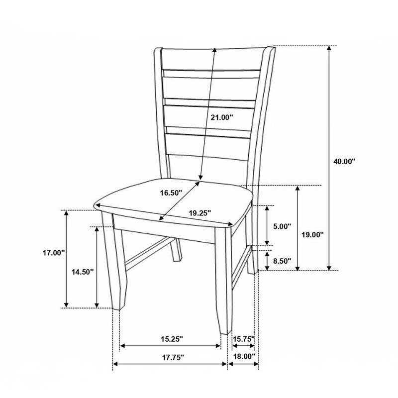 Set of 2 Dining Chairs with Fabric Upholstered Seat