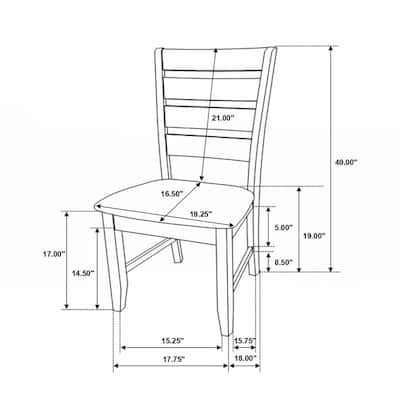 Set of 2 Dining Chairs with Fabric Upholstered Seat