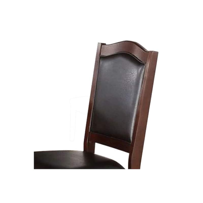 Brown/Brown Faux Leather Upholstered Wood Frame Dining Chair, Set of 2, Sturdy Dining Chair for Dining Rooms - 19