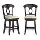 preview thumbnail 21 of 30, Ronda Napoleon Back Wood Swivel Chair Antique Black - Counter Height