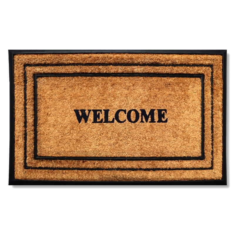 A1 Home Collections Natural Coir & Rubber Door Mat, Dirt Trapping, Long-Lasting Entrance Doormats,Durable Outdoor Entry Mat