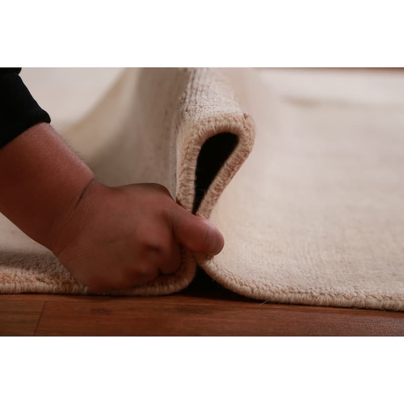 Hand Knotted Oriental 100% Wool Carpet Modern Solid Peach Gabbeh Area Rug - 14' 4'' X 10' 1''