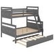 preview thumbnail 7 of 10, Twin over Full Bunk Bed with Ladder, Twin Size Trundle, Safety Guardrail