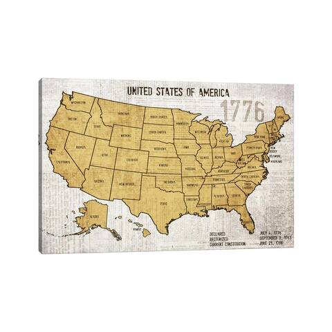 iCanvas "Map Of USA" by Irena Orlov Canvas Print