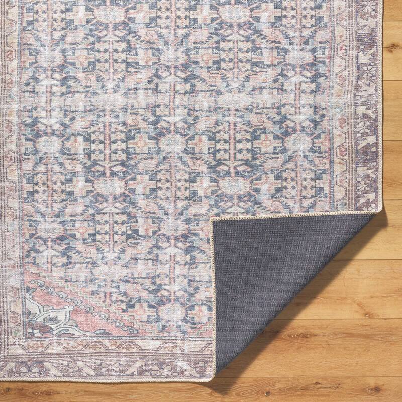 Livabliss Amelie Traditional Medallion Washable Area Rug