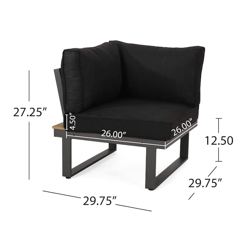 Sterling Aluminum 4-piece Sofa Set with Cushions by Christopher Knight Home