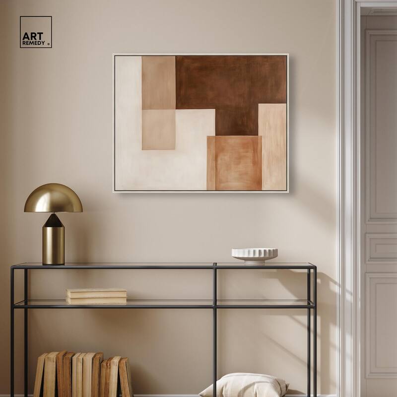 Cream and Brown Panels II Canvas by Art Remedy