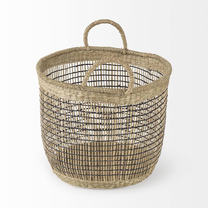 Set of Three Light Brown Storage Baskets - 15.748" W x 15.748" D x 13.3858" H