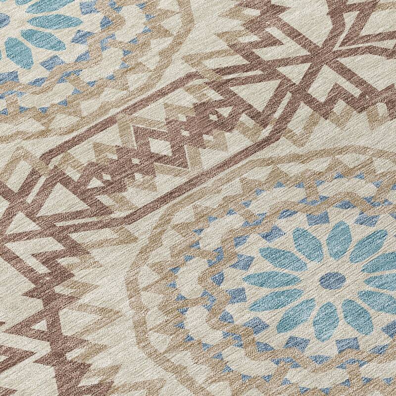 HomeRoots Floral Medallion Transitional Rectangle Outdoor Rug