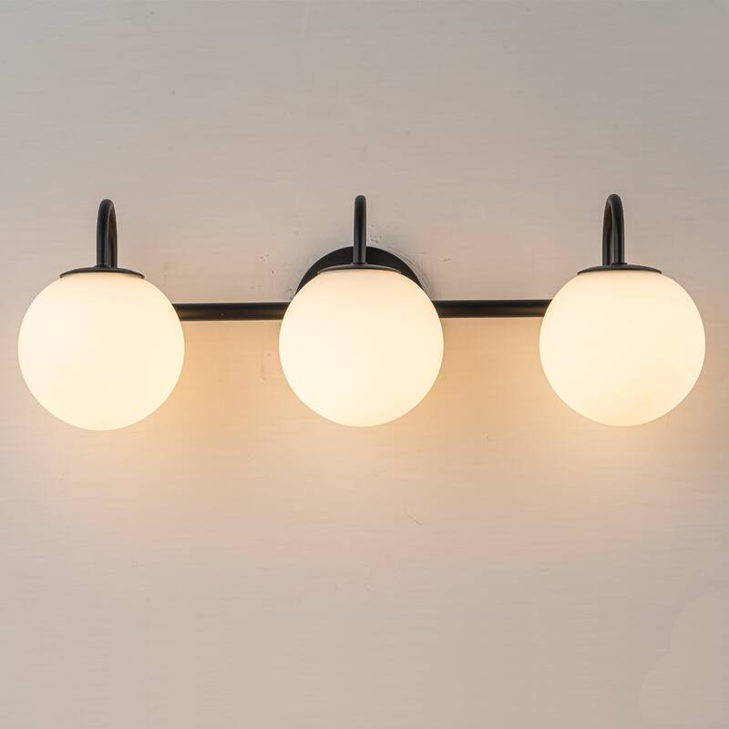 3/4-Light Dimmable Modern Bathroom Light Fixture with Frosted Glass