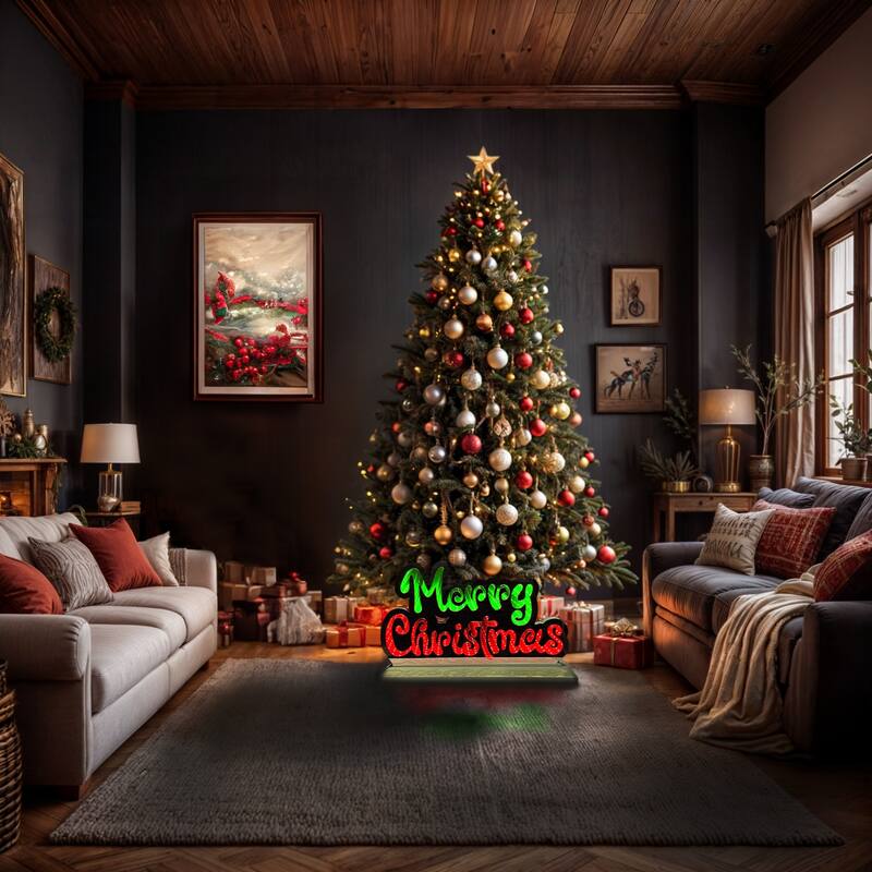 LED Lighted 3D Merry Christmas Infinity Mirror - 16"