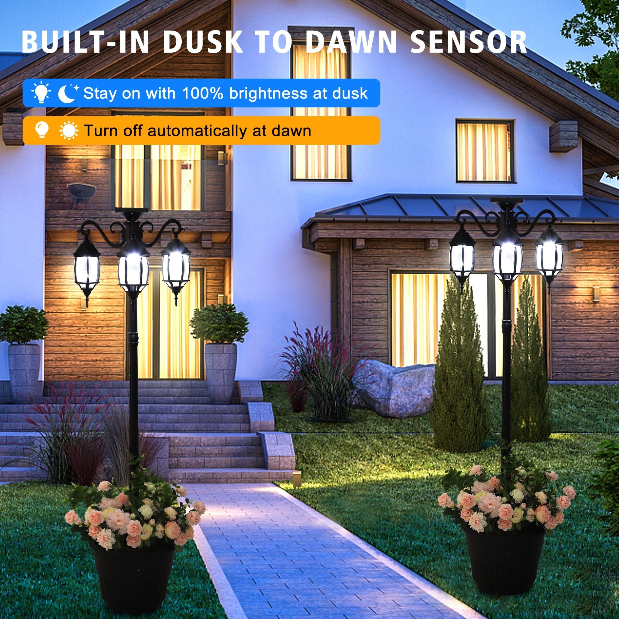 Best outdoor solar pole lights outlet