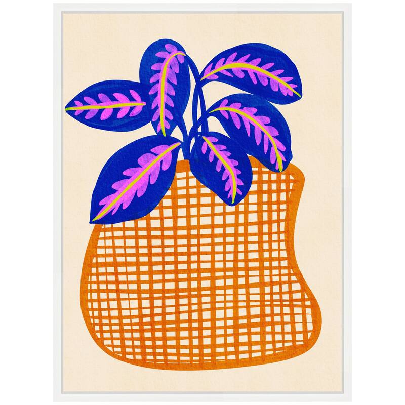 Kate and Laurel Sylvie Potted Foliage Framed Canvas by Nikita Jariwala
