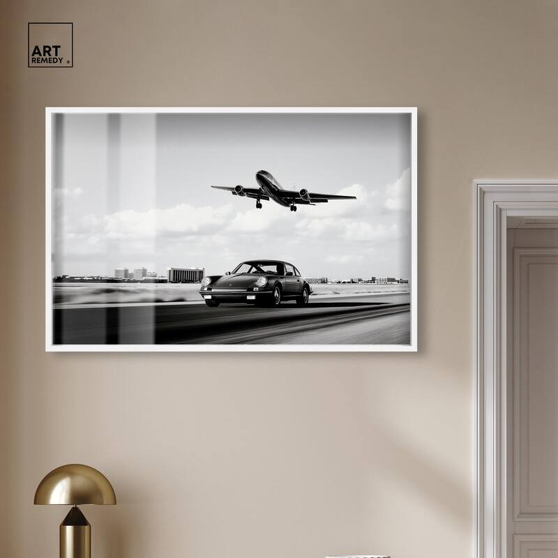 Sports Car Takeoff Shadowbox by Art Remedy