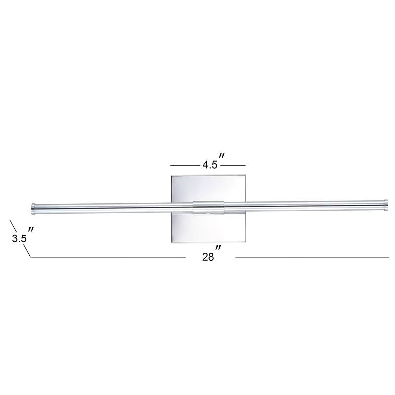 28" Dimmable Integrated LED Metal Wall Sconce, by JONATHAN Y