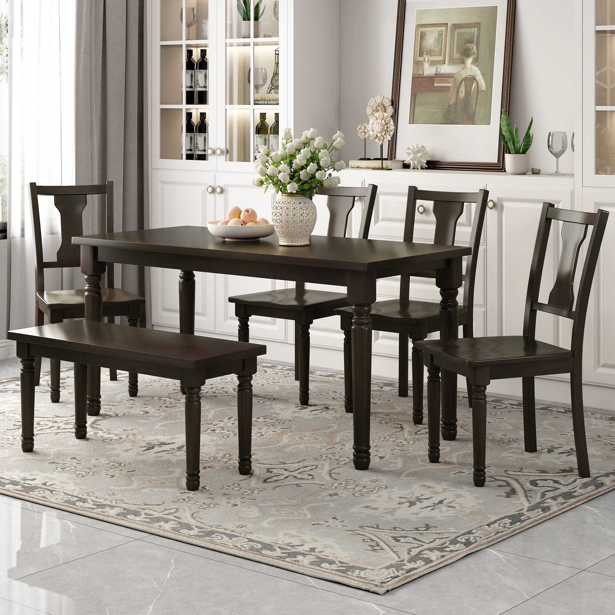 Dining chair set with bench discount