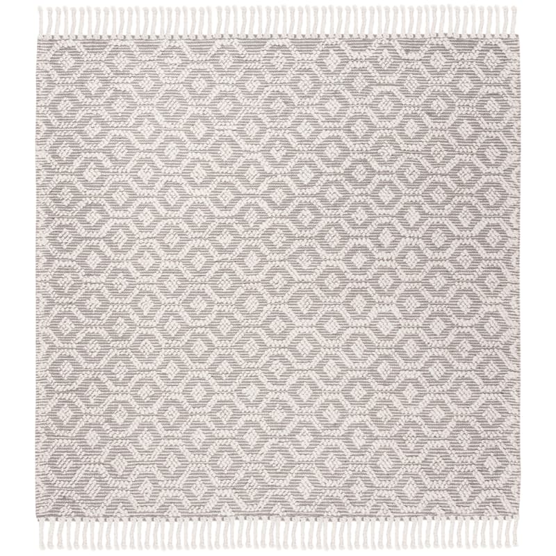 SAFAVIEH Handmade Natura Vesselina Wool Rug - 6' Square - Grey