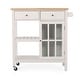 preview thumbnail 13 of 15, Byway Contemporary Kitchen Cart with Wheels by Christopher Knight Home White + Natural