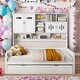 preview thumbnail 12 of 21, Wooden Full Size Daybed with Twin Size Trundle and All-in-One Cabinet