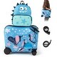 preview thumbnail 1 of 7, Gymax 2PCS Kids Luggage Set w/ Spinner Wheels 18'' Ride-on & Carry-on Blue