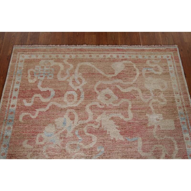 Hand Knotted Oriental 100% Wool Carpet Traditional Abstract Coral Art Deco Area Rug - 5' 0'' X 3' 10''
