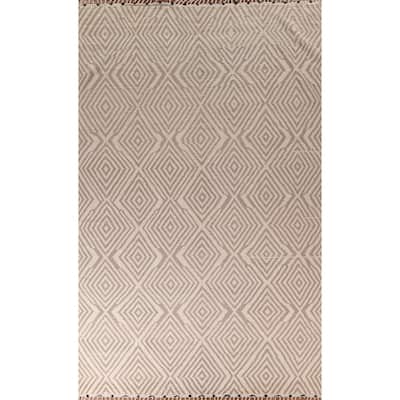 All-Over Geometric Moroccan Large Area Rug Handmade Wool Carpet - 9'10"x 14'9"