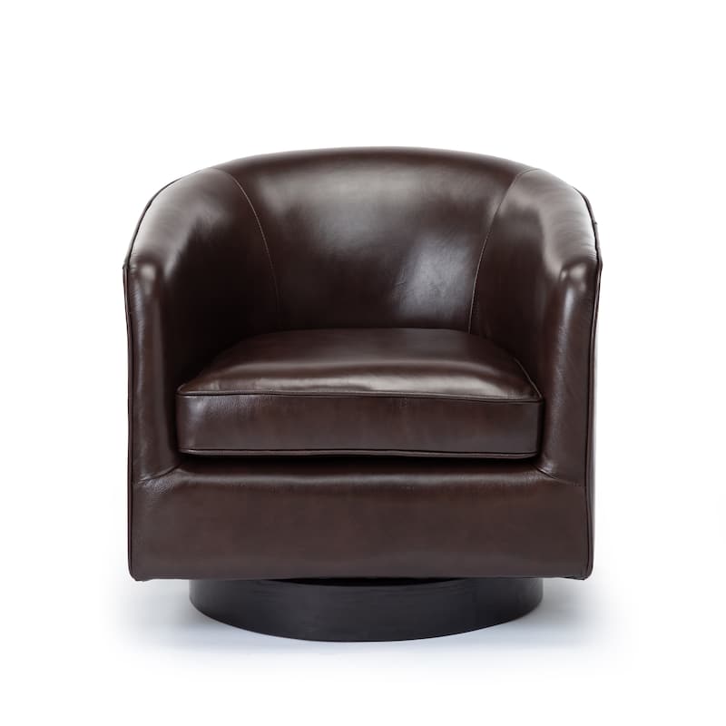 Ridgeline Brown Top Grain Leather Swivel Chair by Greyson Living